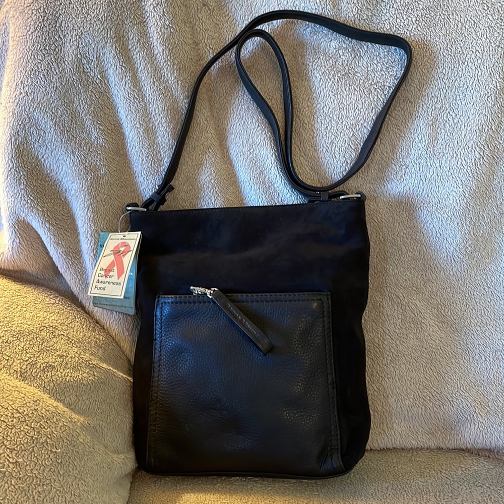 NWT Stone Mountain black leather Hobo big
